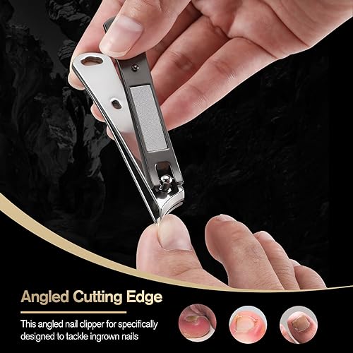 Ingrown Nail Clipper with Slant Curved Blade for Thick Toenails