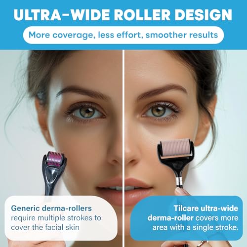 Tilcare Wide Derma Roller 0.25mm Titanium Microneedles