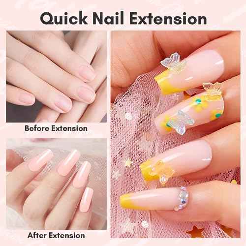 Makartt Poly Nail Gel 50ML Gel Builder for Nails,Light Nude Pink, Gel Nail Extension,Nail Strengthener Hard Gel Color Gel Multifunctional Long-Lasting and Easy to Use for DIY Salon Quality-Peach
