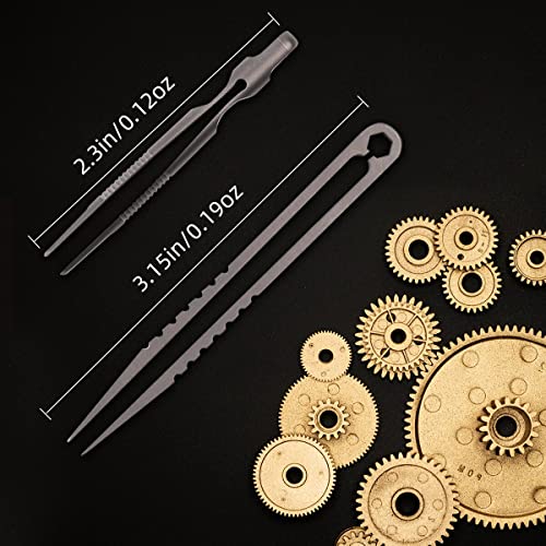2 PCS Mini Titanium Tweezers Tool .Ultralight and Portable EDC Tweezers,Easy to Hold,And Use for Precision Splinter Removal or Holding Small Parts.