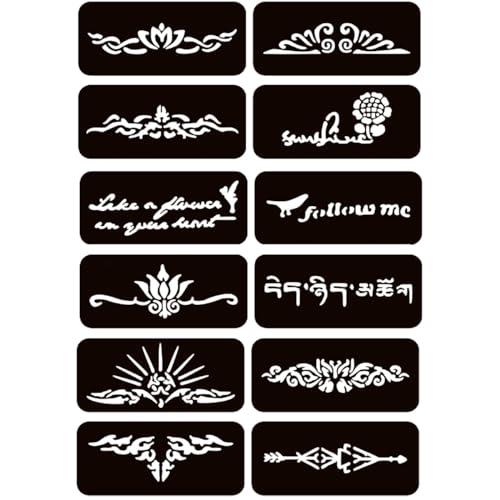 Henna Tattoo Kit with 5 Inks & 88 Stencils