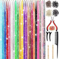 Hair Tinsel Kit 22 Colors 7700 Strands 48 Inch Extensions