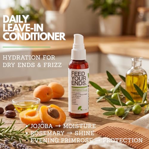 Yarok Feed Your Ends Leave-In Conditioner Spray - Organic Heat Protectant & Detangler 2oz