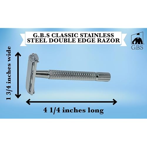 GENTS Men's Grooming Shaving Kit - Butterfly DE Safety Razor, Badger Bristles Brush, Chrome Shaving Soap Bowl, Shaving Soap, Brush and Razor Stand With 10 DE Blades