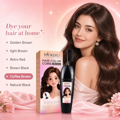 3-in-1 Herbal Hair Coloring Comb - Ammonia-Free Gray Coverage