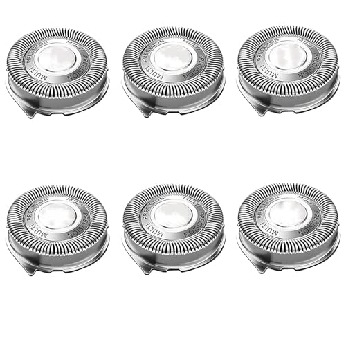SH50/52 Replacement Heads Compatible with Noreclo Series 5000 Electric Shaver, Sh50 Replacement Head Part for Series 5000 S5xxx, ATXX, PTXX PT8xx, PT7xx, Sh50 Shaving Blades-6Pcs W/Brush