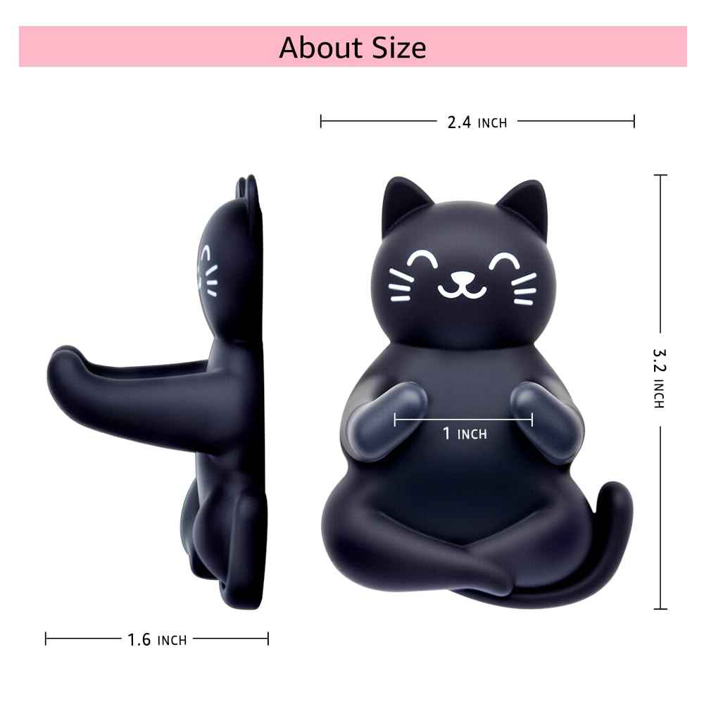 AGMDESIGN Cute Cat Razor Holder, Relaxing Shower Accessories, Women's Razor Hang in Shower, Funny Black Cat Bathroom Decor Gifts for Men Women Wife Husband Boyfriend Girlfriend