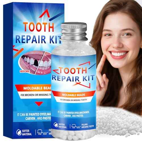 Tooth Repair Kit, Moldable False Teeth Beads, for Missing, Broken Temporary Thermoplastic Beads, Comfortable DIY at Home Use