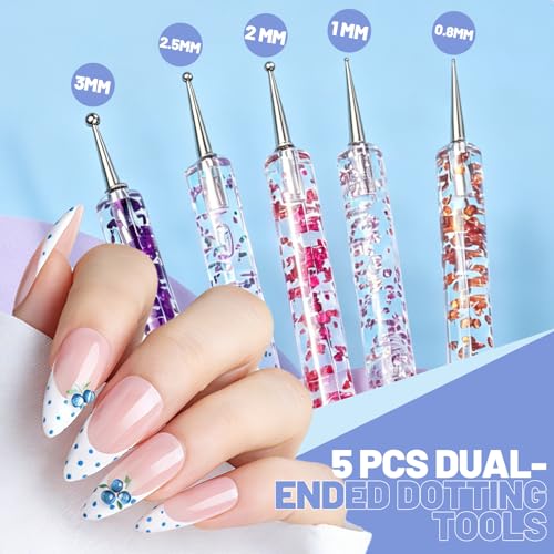 Teenitor Nail Art Tools Set - 23Pcs Brushes, 2 Magnetic Stands, 100 Adhesive Tabs