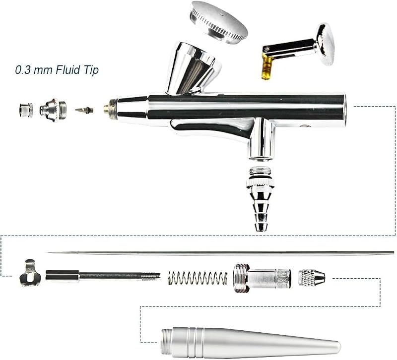 Pinkiou Airbrush Gun 0.4mm Makeup & Nail Art Spray