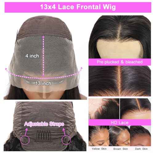Healthair Straight Bob Wigs Human Hair 12inch 13x4 HD Lace Front Short Bob Wigs for Black Women Glueless Wigs Human Hair Pre Plucked Human Hair Wigs
