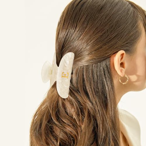 Initial Hair Clip for Women & Girls - Gold Glitter Acrylic Personalization Variation of Gold-A