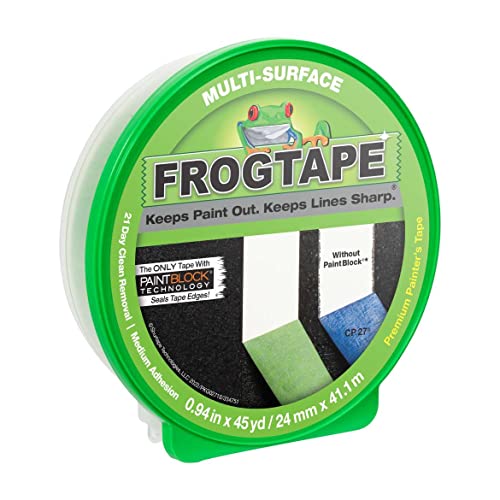 FROGTAPE Multi-Surface Painter's Tape with PAINTBLOCK, Medium Adhesion, 0.94" Wide x 60 Yards Long, Green (1358463)