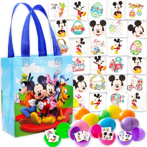 Mickey Mouse Easter Egg Hunt Set - 12 Fillable Eggs & 70+ Tattoos