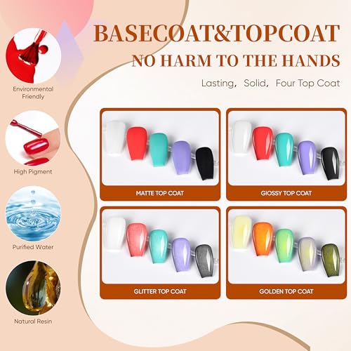 YALSYNY 25-Color Gel Nail Polish Kit with UV LED Lamp - Easy Home Manicure