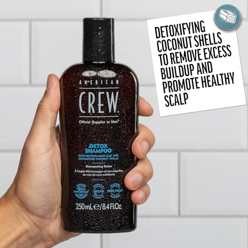 American Crew Detox Shampoo for Men, Naturally Derived, Vegan Formula, Citrus Mint Fragrance, 8.45 Fl Oz