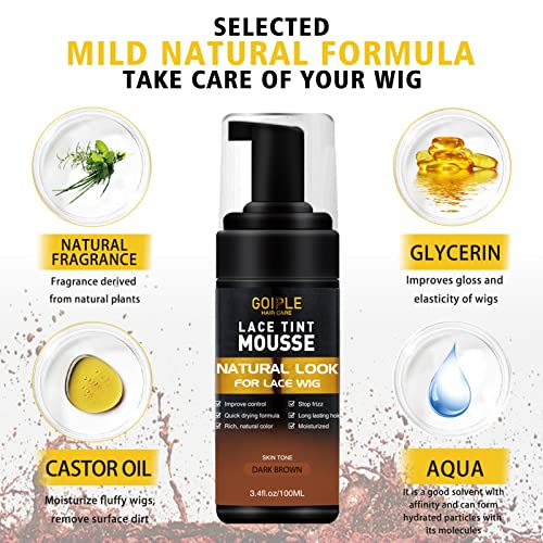 Lace Tint Melting Mousse Kit for Wigs & Hairpieces - Dark Brown