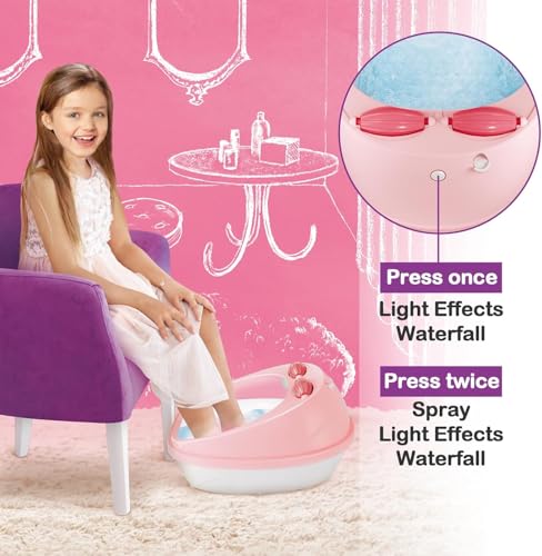 Kids Foot Spa Kit with Nail Art Set for Girls Ages 6-12