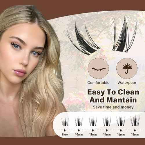 JMS&JMS Lash Clusters Kit 144 pcs Natural Cluster Lashes Invisible Band Manga Lashes with Lash Bond and Seal Eyelash Applictor Lash Remover Lash Extension Kit for Beginner (Fairy-8-18mix)