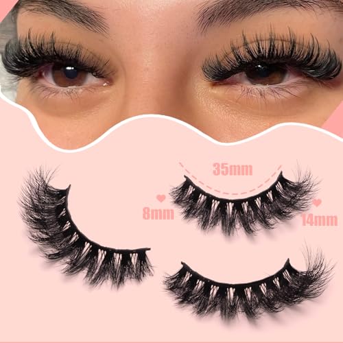 8D Faux Mink Lashes 20 Pairs - Soft Volume Cat Eye False Eyelashes