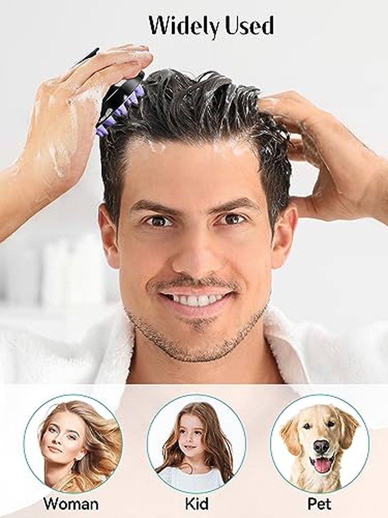 HEETA Scalp Massager Hair Growth Brush 2-Pack - Silicone Exfoliating Shampoo Scrubber for All Hair Types