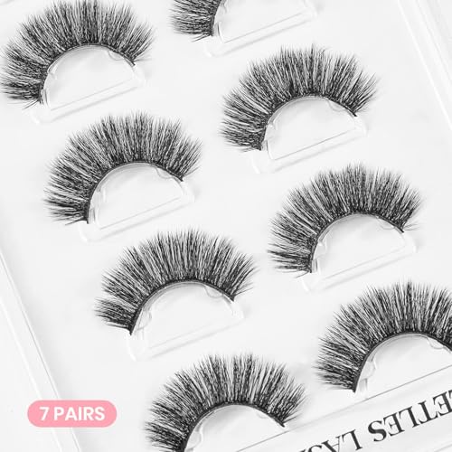 Beetles False Eyelashes 7 Pairs 12-16mm C Curl 3D Strip Lashes