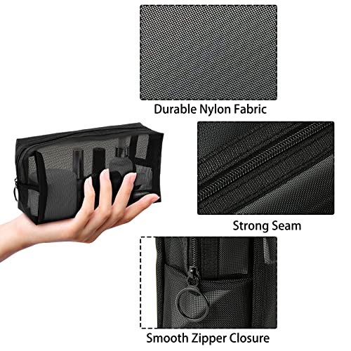 20 Pieces Mesh pouch, Mesh Makeup Bag Portable Makeup Pouch Travel Toiletry Bag for Makeup Organizer Home Office Travel Accessories, Mesh Cosmetic Bag with Zipper
