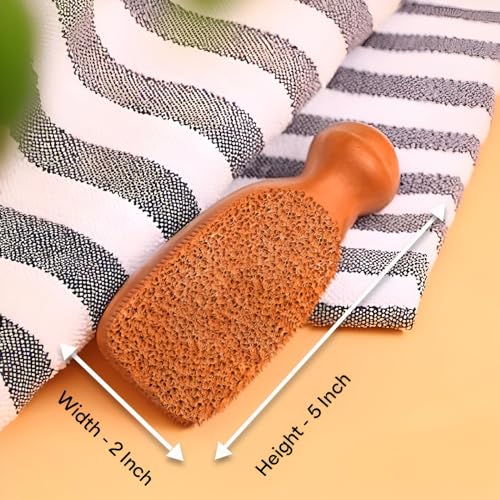 QUBA LINEN 2-Sided Terra Cotta Pumice Stone - Natural Foot Callus Remover