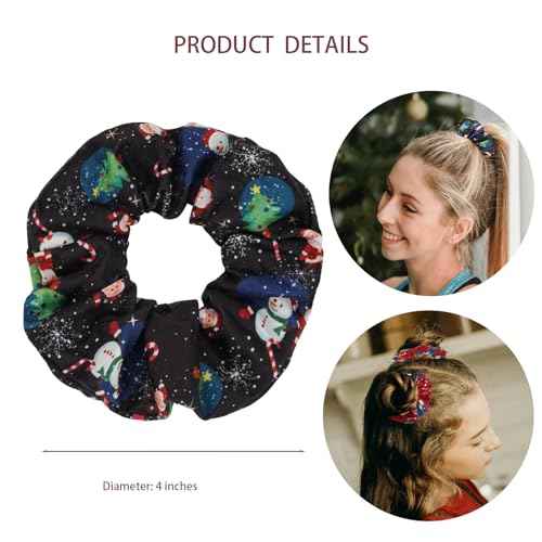 Christmas Hair Ties for Women Xmas Santa Claus Ponytail Holders Hair Scrunchies Hair Bands Accessories