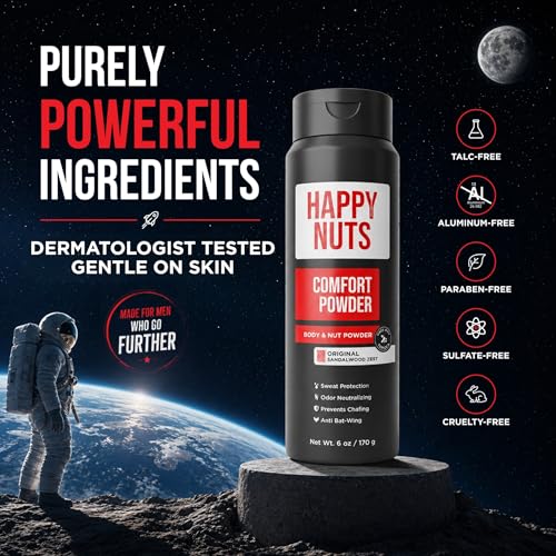 Comfort Powder Deodorant for Men - Anti-Chafing & Odor Control, 6 oz