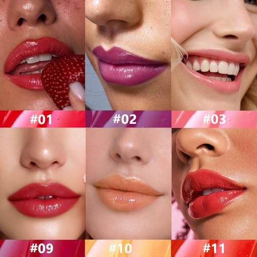 evpct Nourishing Moisturizing Tinted Lip Balm for A Sheer Tint of Color, Softens Smooths Hydrates Moisturizes Lightweight, Lip Care Gloss Plumper Stain for Women Dry & Chapped Lips, 6 Colors Set01