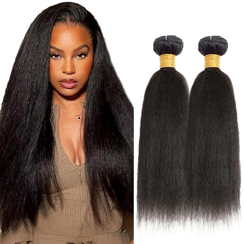 34 Inch Yaki Straight Virgin Hair Bundles 2pc