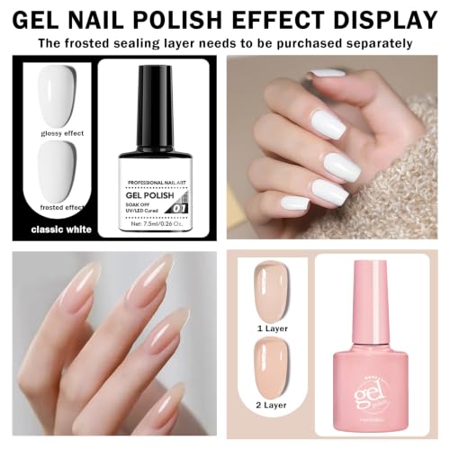 French Manicure Kit with Gel Polish, Nail Stamper & Brushes - Easy DIY