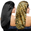 Long Satin Sleep Bonnet for Curly Hair Dreadlocks & Braids - 2 Pack