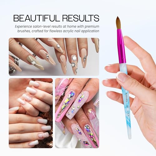 PANA Pure Kolinsky Hair Acrylic Nail Brush - Size 8 Round Nail Art Brush