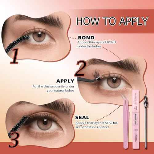 Volume Lash Clusters Kit 30-100D DIY Eyelash Extension 708pcs Thick Individual Lashes 8-16mm with Lash Bond and Seal, Tweezers, Brush, Super Thin Band False Eyelashes EPUDY FIHSALA