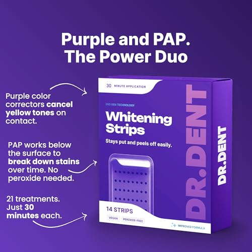 DrDent Purple Teeth Whitening Strips 21 Treatments