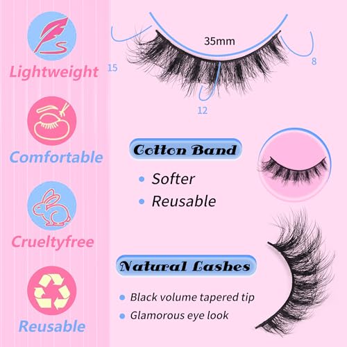 Manga Eyelashes 15mm - Natural Wispy Strip Lashes by Hushlibaby