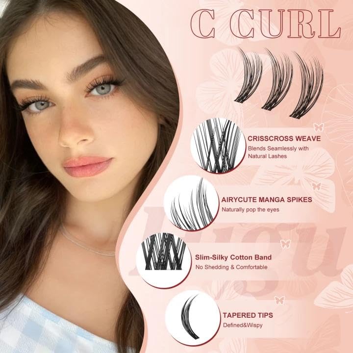 Wispy Lash Clusters 300pcs 10-16mm C Curl DIY Eyelash Extensions