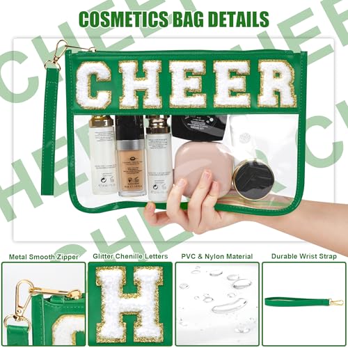 Chenille Letter Clear Makeup Bag for Cheerleaders