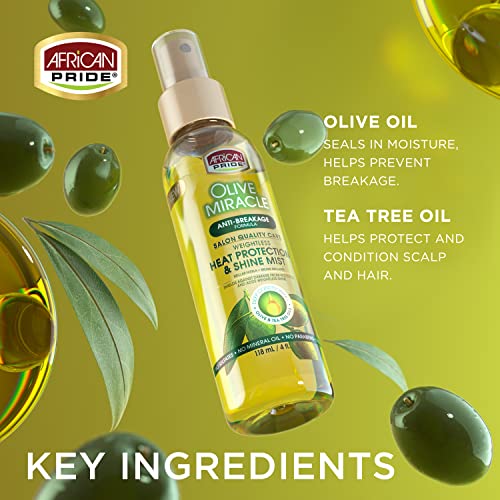 African Pride Olive Miracle Heat Protection & Shine Mist - 4 oz - Single