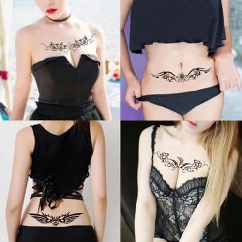 28 Sheets Sexy Temporary Tattoos Stickers Abdomen Waist Waterproof Tattoo Stickers Women Ideal Bachelorette Party Tattoos,for Women Temporary Fake Body Tattoos