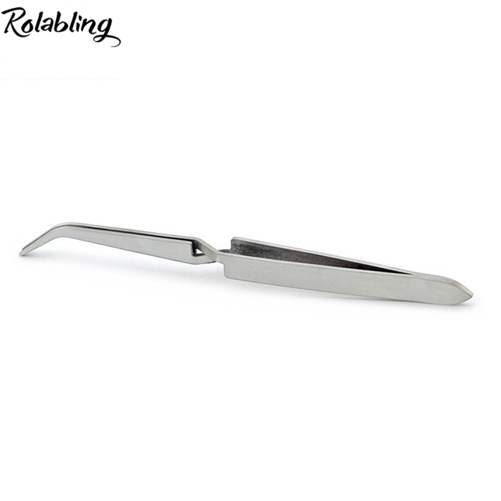 Rolabling Nail Art Tweezers Manicure Rhinestones Picking Tools Clip Stainless Steel Nail Art Tools (Size-1)