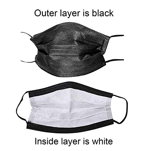 Wecolor Black Disposable Face Masks 100 PCS, 3-Ply Protection