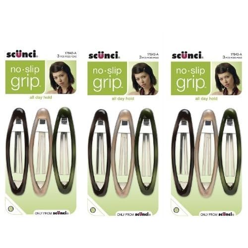 Scunci No-slip Grip Oval unisex Snap Clips, 8cm, 9-Count