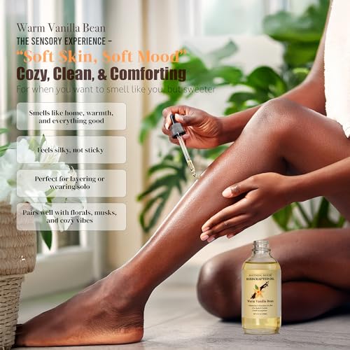 Warm Vanilla Body Oil with Almond & Jojoba - Moisturizing Skin Oil 4oz