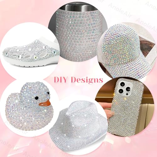 12,000 Pcs Clear AB Flatback Rhinestones Kit - 2-6mm Resin Gems for DIY Crafts