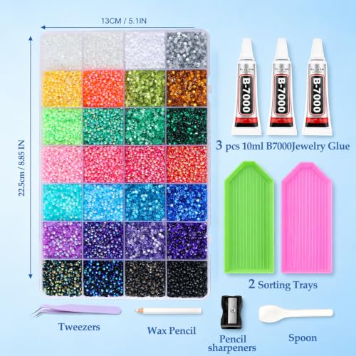 Complete Bedazzler Kit with 28 Colors of 3mm Rhinestones