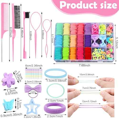 Toddler Hair Accessories, Cotton Toddler Elastic Hair Ties Baby Hair Ties with Hair Clips Hair Tail Tools, Girls Hair Accessories for Girls Baby Toddlers Kids