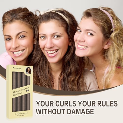 Heatless Hair Curling Rod Set with Satin Scarf - Velvet Overnight Rollers